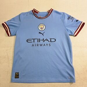 Puma Manchester City 22/23 Youth Boys Blue Soccer Football Home Jersey M 11/12